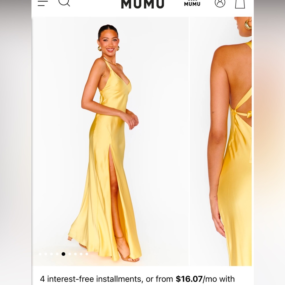 Elegant Yellow Evening Gown